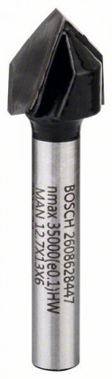 BOSCH 2608628447 Grooving cutter V/6 mm/D1 12.7 mm/L 12.7 mm/G 45 mm/90°
