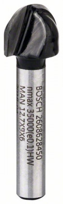 BOSCH 2608628450 Slotting cutter, 6 mm, R1 6.3 mm, D 12.7 mm, L 9.2 mm, G 40 mm