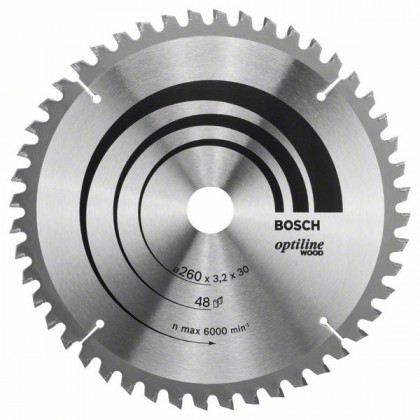 BOSCH 2608641202 Saw blade Optiline Wood 260 x 30 x 3.2 mm, 48
