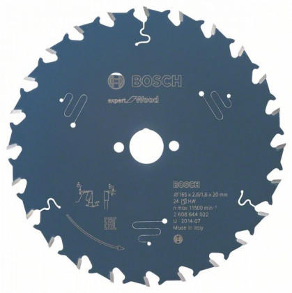 BOSCH 2608644022 Saw blade Expert for Wood 165 x 20 x 2.6 mm, 24