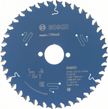 BOSCH 2608644026 Saw blade Expert for Wood 165 x 30 x 2.6 mm, 36
