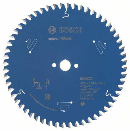 BOSCH 2608644037 Saw blade Expert for Wood 184 x 16 x 2.6 mm, 56