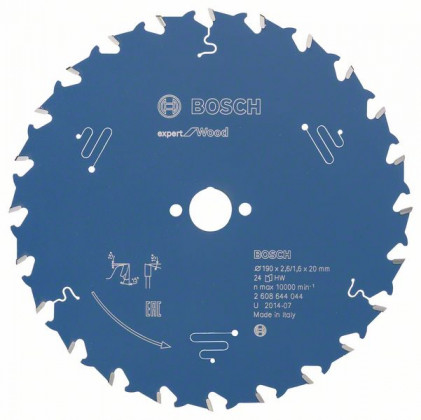 BOSCH 2608644044 Saw blade Expert for Wood 190 x 20 x 2.6 mm, 24