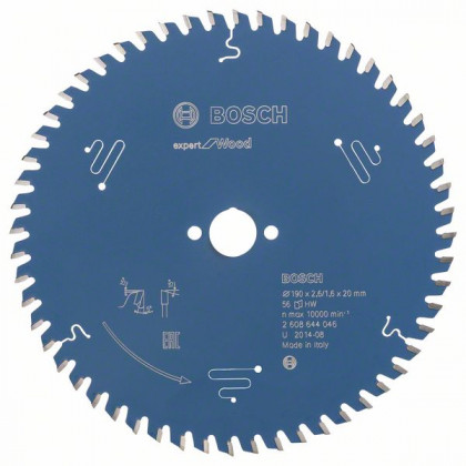 BOSCH 2608644046 Saw blade Expert for Wood 190 x 20 x 2.6 mm, 56
