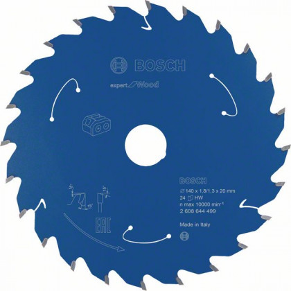 BOSCH 2608644499 Saw blade Expert for Wood for battery saws 140x1.8/1.3x20mm, 24