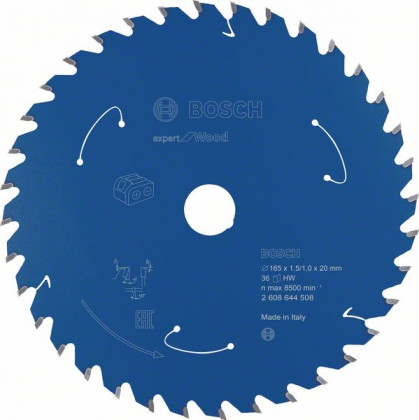 BOSCH 2608644508 Saw blade Expert for Wood for battery saws 165×1.5/1×20mm, 36