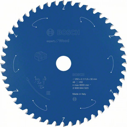 BOSCH 2608644523 Saw blade Expert for Wood for battery saws 250x2.1/1.6x30mm, 48