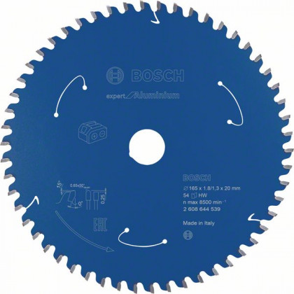 BOSCH 2608644539 Saw blade Expert for Aluminum - Battery saws 165×1.8×20mm, 54