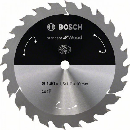 BOSCH 2608837669 Saw blade Standard for Wood for battery saws 140×1.5×10mm, 24
