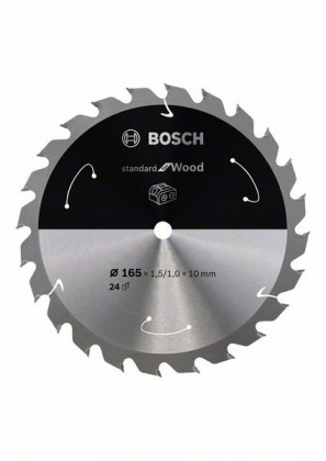BOSCH 2608837679 Saw blade Standard for Wood for battery saws 165×1.5×10mm, 24
