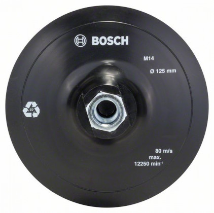 BOSCH 2609256272 Rubber sanding pad for angle grinders, Velcro, 125 mm