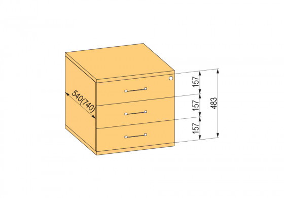 K-BBP container 740mm type 6/ver. 7 (Plastic base, whole height, reach)