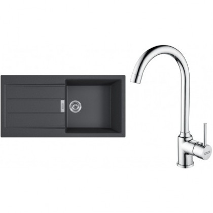FRANKE Set T108Č S2D 611-100 black + FP 9000.031
