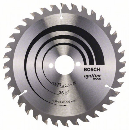 BOSCH 2608640616 Saw blade Optiline Wood 190 x 30 x 2.6 mm, 36