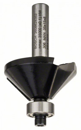 BOSCH 2608628352 Chamfering cutter, 8 mm, B 11 mm, L 14.7 mm, G 56 mm, 45° BOSCH 2608628352 Chamfering cutter, 8 mm, B 11 mm, L 14.7 mm, G 56 mm, 45°