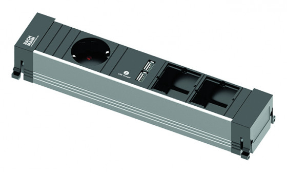 BACHMANN 916.0041 socket unit 1x 230V schuko+ USB A/A+ 2x free module