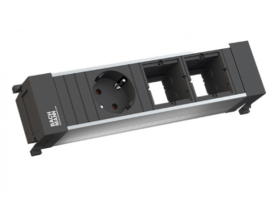 BACHMANN 916.001 socket unit 1x 230V Schuko + 2x free module
