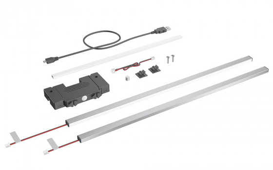 HETTICH 9305746 lighting cover profile for AvanTech YOU stainl.steel,max 650mm