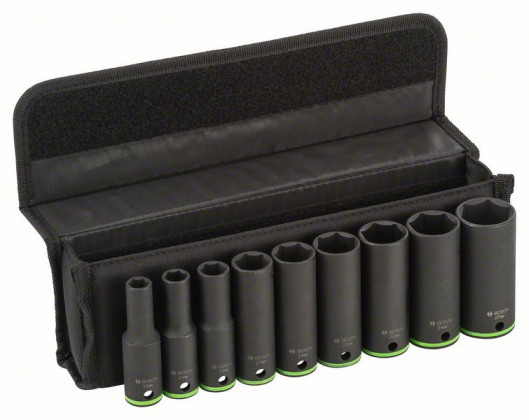 BOSCH 2608551101 9-piece socket set 10-27 mm, long