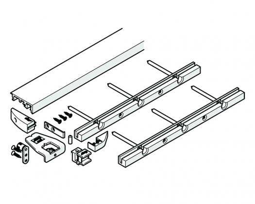 HAWA 24004 Folding Concepta 25 bottom profile 1300mm silver