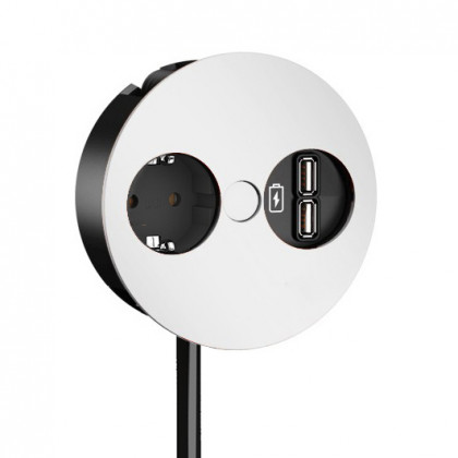 BACHMANN 931.231 Twist, 1x 230V + 1x USB-A/A, white matt (RAL 9010), SCHUKO