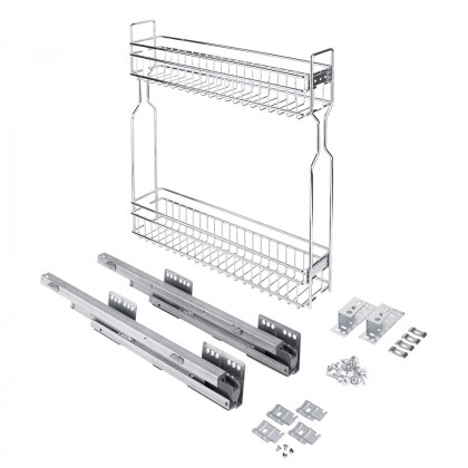 K-StrongWire Double basket  150mm with hidden slide left