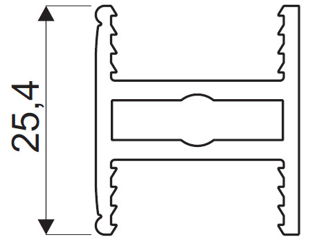 SEVROLL 05806 GM 18 connection rail H25 3m silver