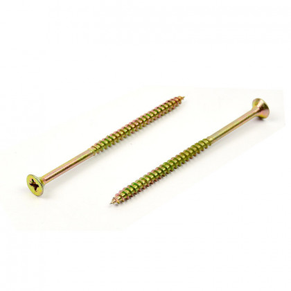 StrongFix Screw PZ 6x130/70 countersunk head zinc yellow PZ3, partial thread