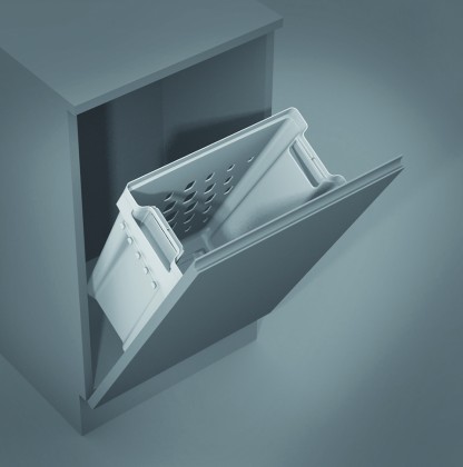 GOLLINUCCI Folding laundry basket, 500 mm, white, without hinges on the door