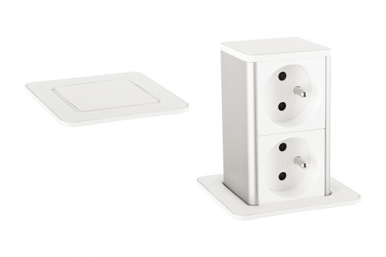 StrongPower PowerUp socket, 2x230V, White, Fr