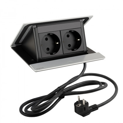 LEGRAND PopUp, 2x230V, anodized aluminum, SCHUKO