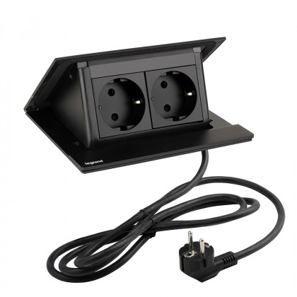 LEGRAND PopUp, 2x230V, black matt, SCHUKO