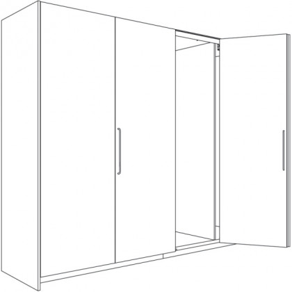 HAWA 27646 Folding Concepta 25 1851-2600mm, 3 doors, black anodized left