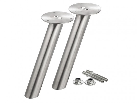 Angled round bracket 200mm stainless steel