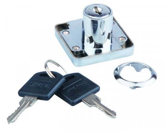 StrongLocks Chrome mortise lock - same combination + metal counter