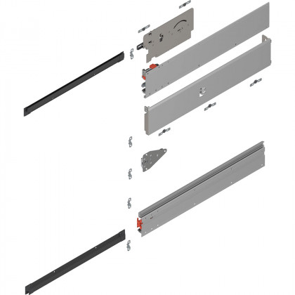 BLUM 801P500E.L2 Revego Uno pocket rail guide, 500 mm, left