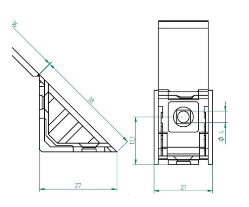 STRONG connecting angle plastic small brown (13)