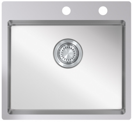 StrongSinks S3 Sink Duna 500, size 500 x 505 mm stainless steel with eccentric