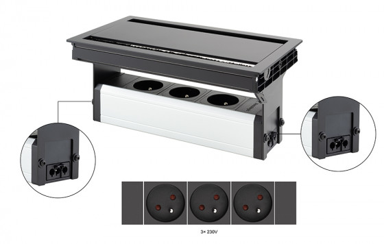 VersaFlap dual 2.0, 3x 230V, black mat VersaFlap dual 2.0, 3x 230V, black mat