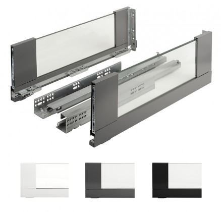 K-Strongmax 18 Pull-Out H185/450Mm, Glass Drawer Side, Grey
