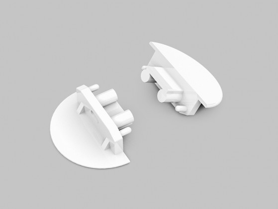 StrongLumio end caps for profile Groove 10 gen2, round, white, (pair)