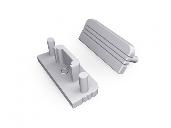 StrongLumio end caps for profile Surface 10 gen2, grey, (pair)