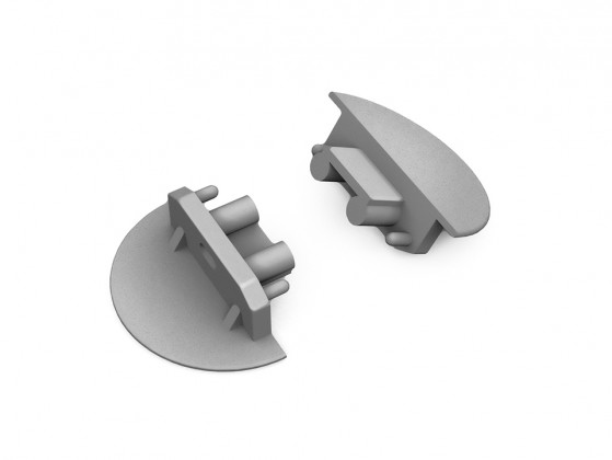 StrongLumio end caps for profile Groove 10 gen2, round, grey, (pair)
