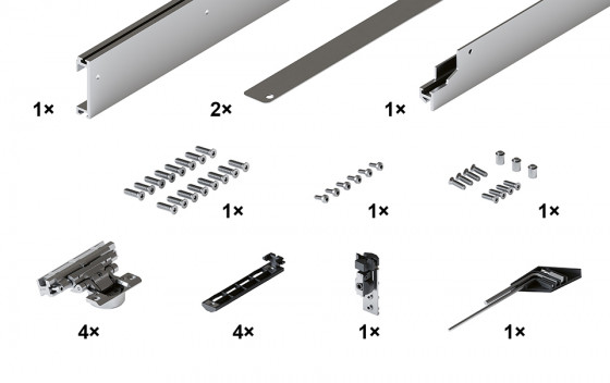 HAWA 30996 Concepta III 35 basic set, left, height 1900 - 2700 mm