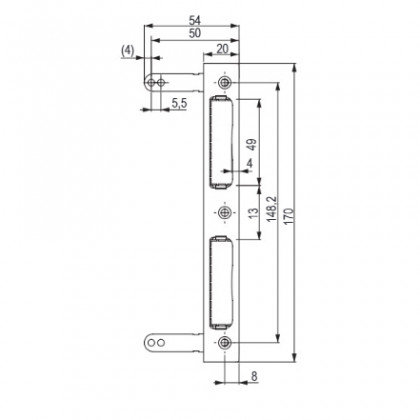 TWIN Counter-sheet for wooden door frames - for rebated doors