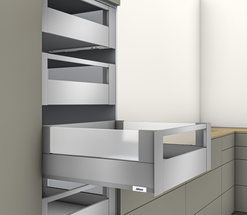 K-BLUM Merivobox E Boxcover 500mm/40kg, Indium gray, inner drawer, reling front