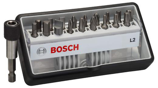 BOSCH 2607002568 Set of 18+1 bits Robust Line, PH/PZ/T/S/HEX, Extra Hard