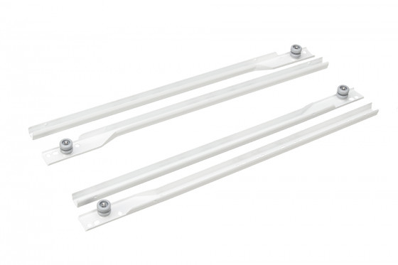 StrongWire roller slides for Roller baskets for cabinet 18mm white
