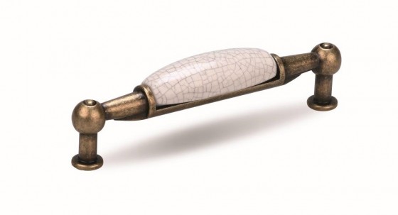 TULIP Handle Sara 96 oldbrass/porcelain cracked