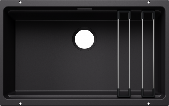 BLANCO 527762 Sink ETAGON 700-U black without drain set Silgranit